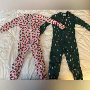 Hanna Andersson 3-6 Christmas Holiday HannaSoft Sleeper Onesie Bundle